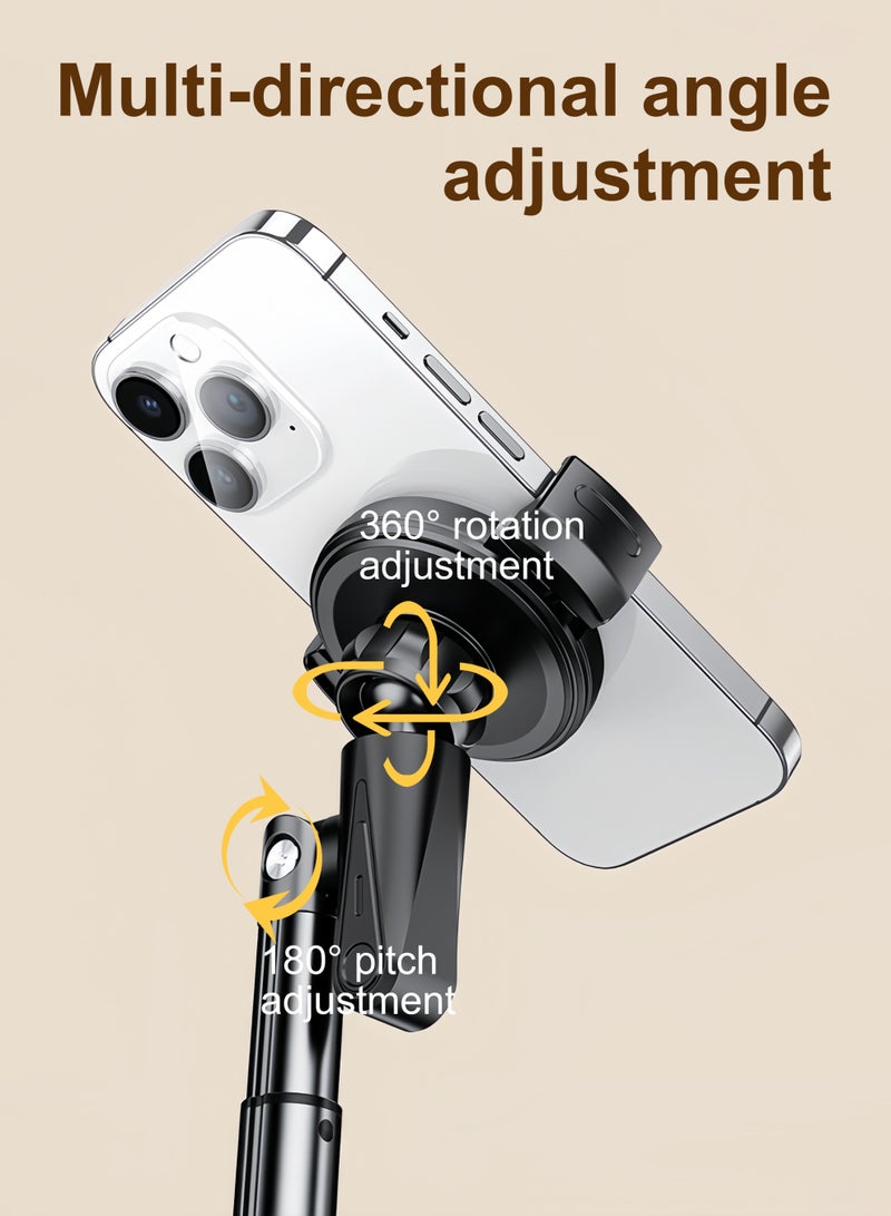 هوديوس حامل هاتف محمول للاستخدام في المكتب والمنزل، ارتفاع قابل للتعديل 24-38.5 سم، ذراع دعم بزاوية قابلة للتعديل، زاوية عرض قابلة للتعديل 360 درجة، النوع القابل للضغط أكثر ملاءمة لالتقاط الصور وتسجيل الفيديوهات والبث المباشر، اللون الأسود - Image 5